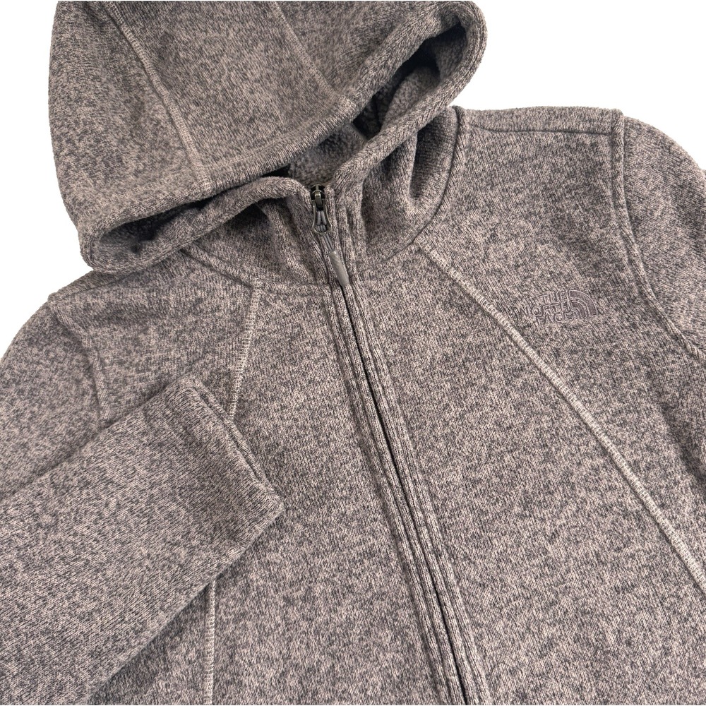 The North Face Crescent Full Zip Hoodie Womens‎ Large Gray Heathered Fleece